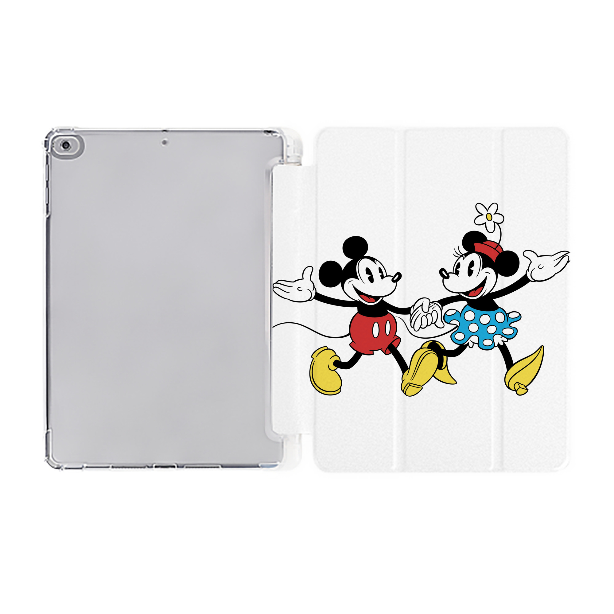 （画像用） ミッキーマウス Mickey Mouse IPad ケース ペン収納付き 三つ折りスタンド PUレザー×シリコン 対応機種9.5/10.5/10.9インチ